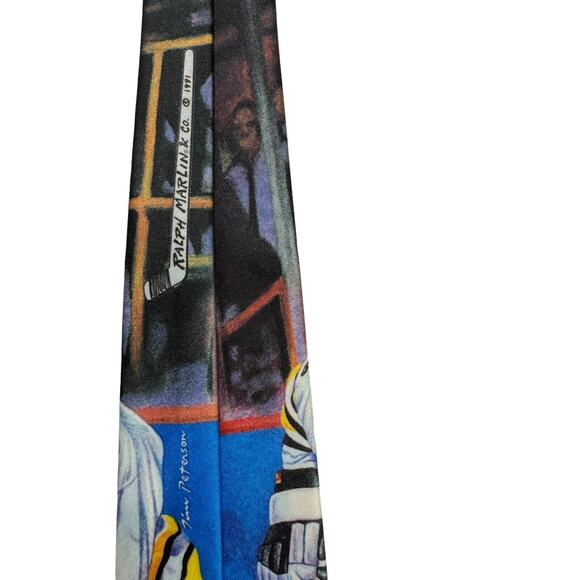 Ralph Marlin NHL Boston Bruins Hockey Player 1991 Novelty Vintage Necktie - Picture 5 of 7